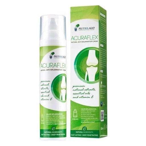 Ginger, eucalyptus, wintergreen, turmeric, menthol, camphor, ACURAFLEX Nutrilago Cream - UKDorf 