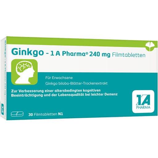 Ginkgo biloba, GINKGO-1A Pharma 240 mg film-coated tablets - UKDorf 