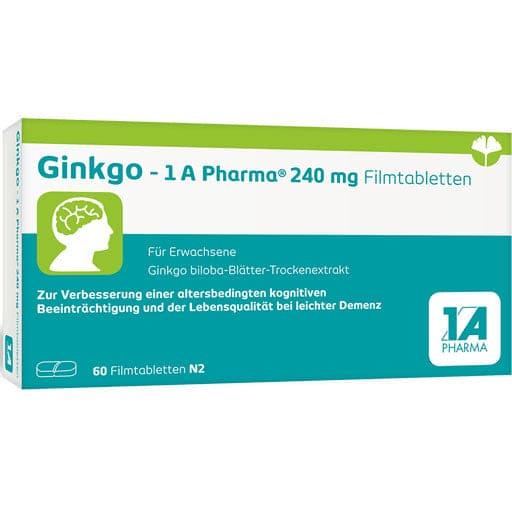 Ginkgo biloba, GINKGO-1A Pharma 240 mg film-coated tablets - UKDorf 