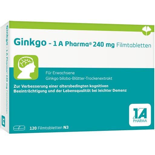 Ginkgo biloba, GINKGO-1A Pharma 240 mg film-coated tablets - UKDorf 