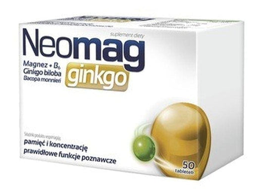 Ginkgo biloba leaf extract, Neomag Ginkgo 50 tablets - UKDorf 