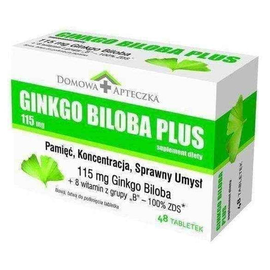 Ginkgo Biloba PLUS 115mg x 48 tablets, ginkgo biloba benefits UK