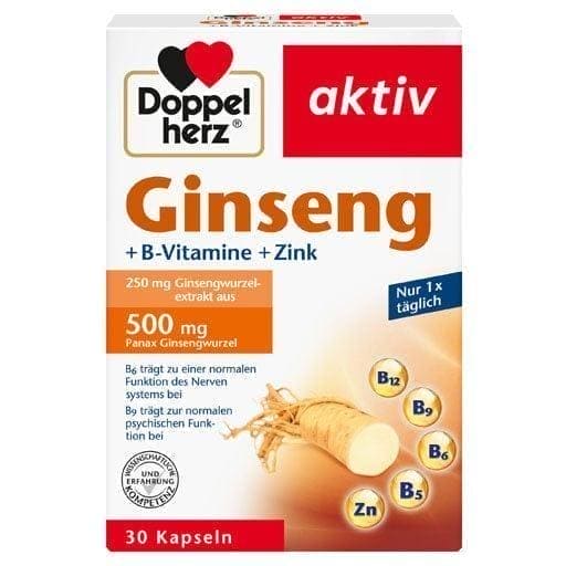 Ginseng DOPPELHERZ 250+B vitamins+zinc capsules - UKDorf 