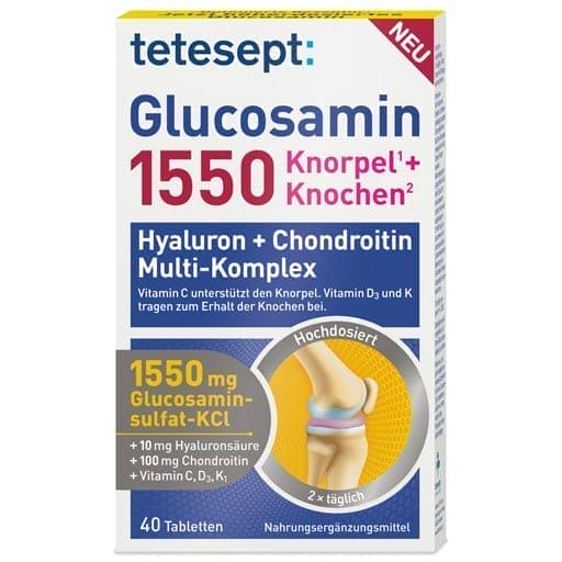 Glucosamine 1550, cartilage + bone. Hyaluron + Chondroitin - UKDorf 