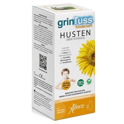 GRINTUSS Honey children's juice with Poliresin, calm a tickly cough - UKDorf 