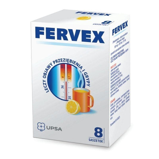 headache, fever, nasopharyngitis, Fervex 8 sachets lemon - UKDorf 