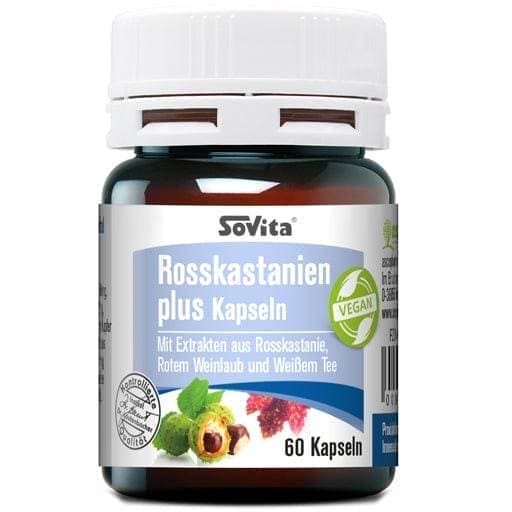 horse chestnut, red vine leaves, white tea, SOVITA horse chestnuts plus capsules - UKDorf 