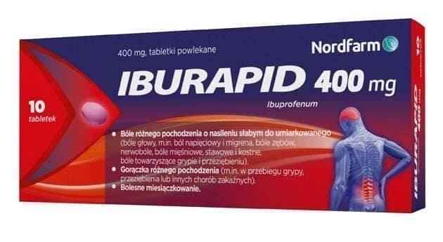 Iburapid 400mg x 10 tablets, ibuprofen