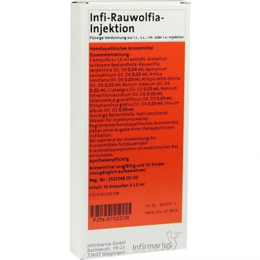 INFI RAUWOLFIA Injection, Homeopathic medicine for diseases of the cardiovascular system - UKDorf 