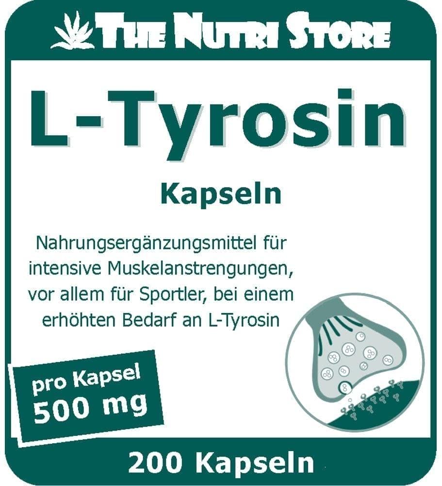 L-TYROSINE 500 mg capsules, l tyrosine, 200 pcs - UKDorf 