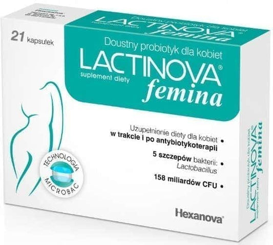 Lactic acid bacteria, Lactinova Femina x 21 capsules - UKDorf 