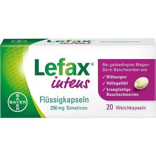 LEFAX intens, simethicone, treat flatulence, abdominal pain UK