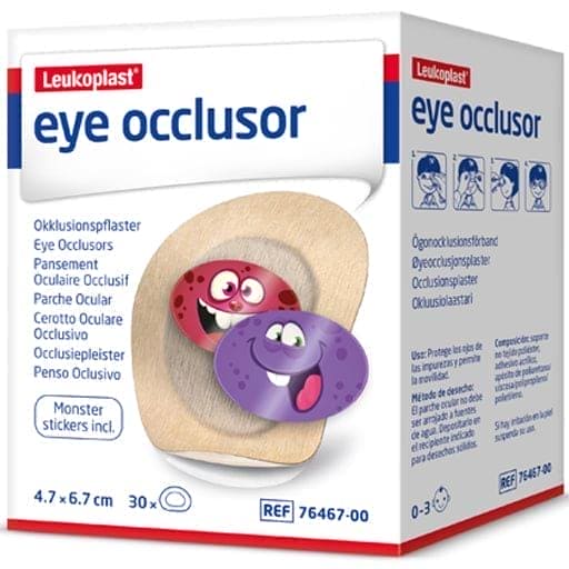 LEUKOPLAST eye occlusor Junior, Strabismus, amblyopia, 4.7 cmx6.7 cm - UKDorf 