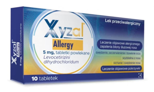 Levocetirizine dihydrochloride, Xyzal Allergy 5 mg 10 tablets - UKDorf 