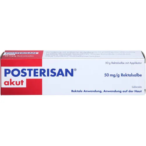lidocaine pain reliever (local anesthetic) anal POSTERISAN acute 50 mg/g rectal ointment 50 g