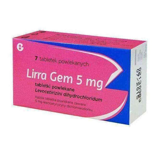 Lirra Gem, levocetirizine dihydrochloride, allergic rhinitis, urticaria UK