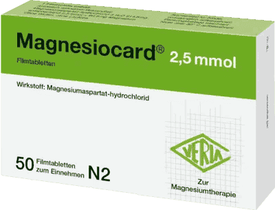 MAGNESIOCARD 2.5 mmol, Magnesium aspartate hydrochloride tablets - UKDorf 