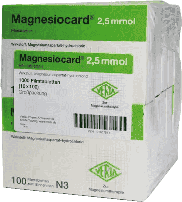 MAGNESIOCARD 2.5 mmol, Magnesium aspartate hydrochloride tablets - UKDorf 