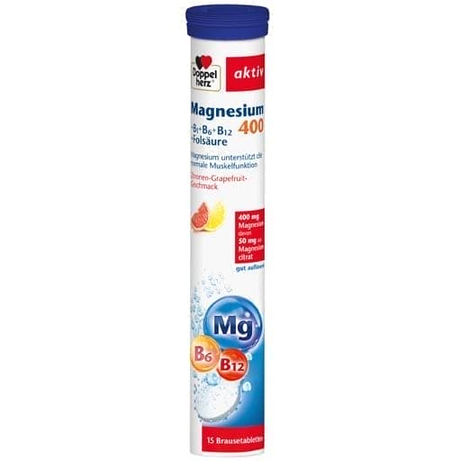 Magnesium 400+B1+B6+B12+Folic acid effervescent tablets - UKDorf 