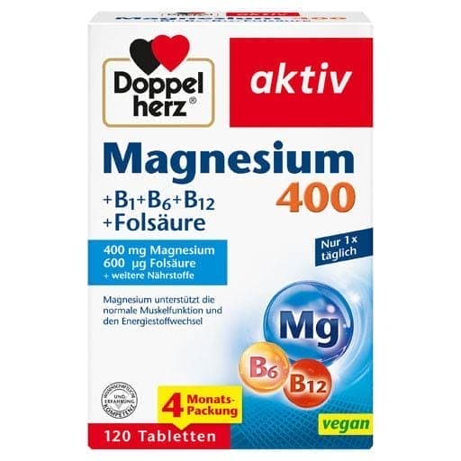 Magnesium 400+B1+B6+B12+folic acid tablets - UKDorf 