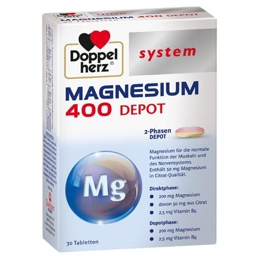 Magnesium 400 depot system tablets, magnesium and vitamin B6 - UKDorf 