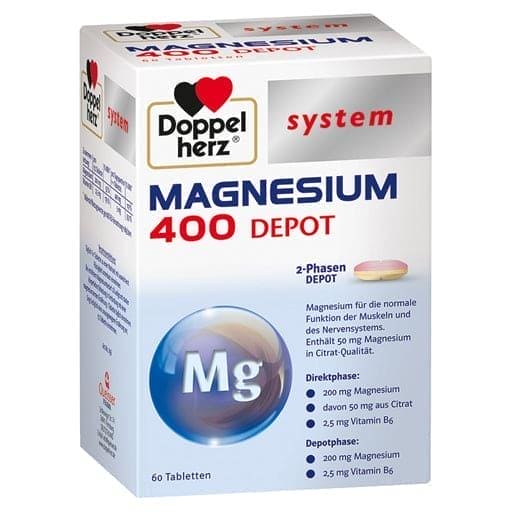Magnesium 400 depot system tablets, magnesium and vitamin B6 - UKDorf 
