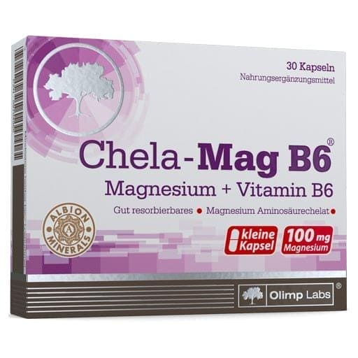 Magnesium bisglycinate, Pyridoxine hydrochloride - vitamin B6, CHELA-MAG B6 capsules - UKDorf 