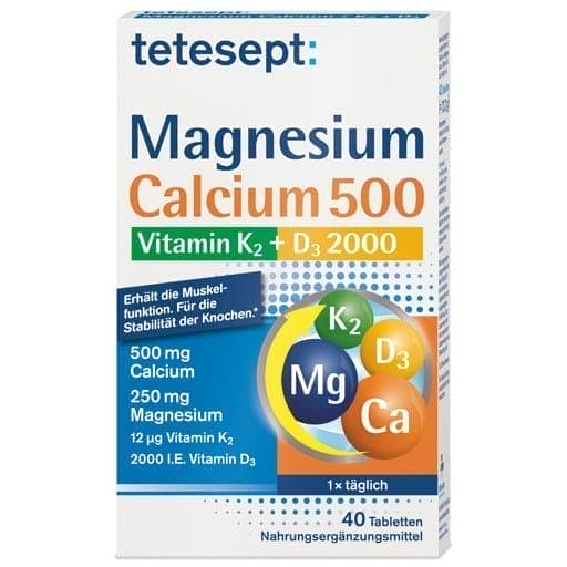 Magnesium Calcium 500 K2+D3 tablets - UKDorf 