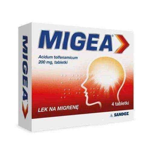 Mige 200mg x 4 pills, migraine relief UK