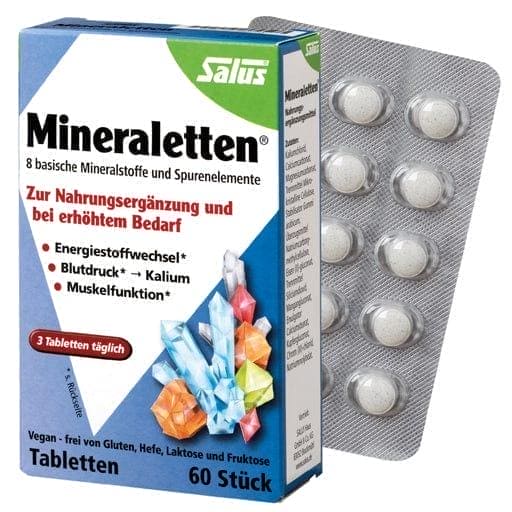 Minerals, iron, manganese, copper, molybdenum, chromium, MINERALETS Salus Tablets - UKDorf 