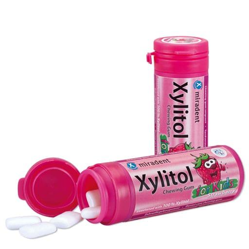 MIRADENT Xylitol chewing gum strawberry - UKDorf 