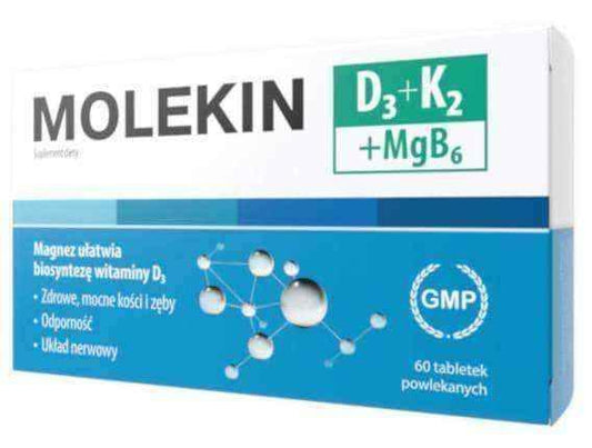 Molekin D3 + K2 + MgB6 x 60 tablets UK