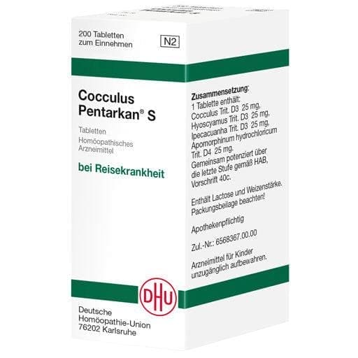 Motion sickness, nausea, vomiting, COCCULUS PENTARKAN S tablets - UKDorf 