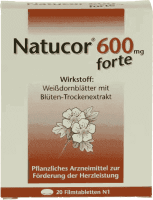 NATUCOR 600 mg forte, moderate heart failure, Hawthorn leaves with dry blossom extract