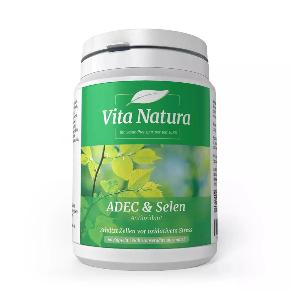 NATURAL LIFE ADEC & SELENIUM, VEGAN CAPSULES, vitamins A, C, E, D - UKDorf 