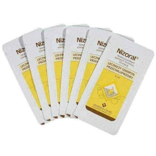 NIZORAL shampoo x 6 sachets, ketoconazole shampoo UK
