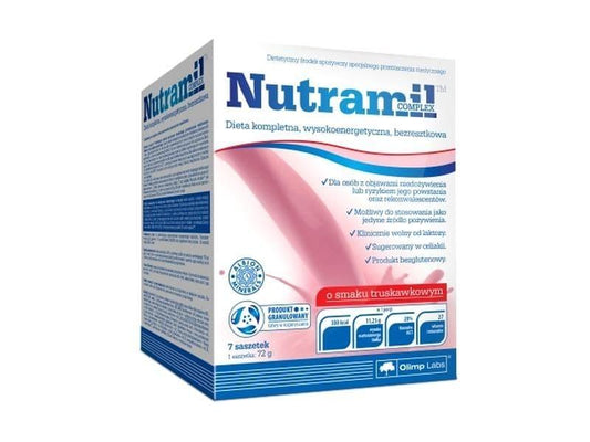 NUTRAMIL Complex x 7 sachets strawberry flavor essential nutritional requirements UK