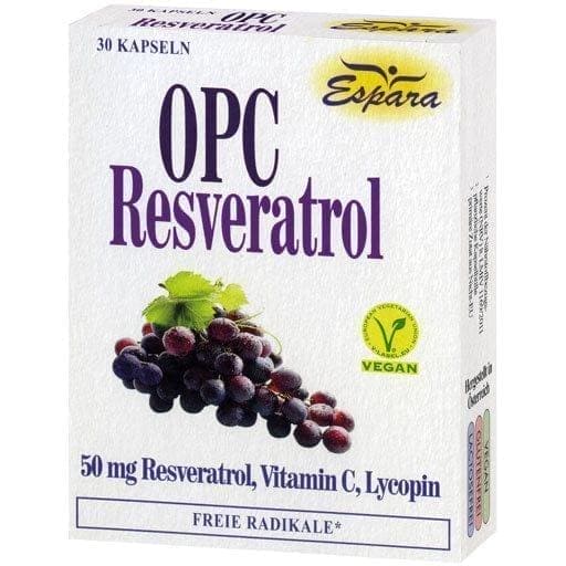 OPC RESVERATROL Capsules, vitamin C, procyanidins, resveratrol, lycopene - UKDorf 