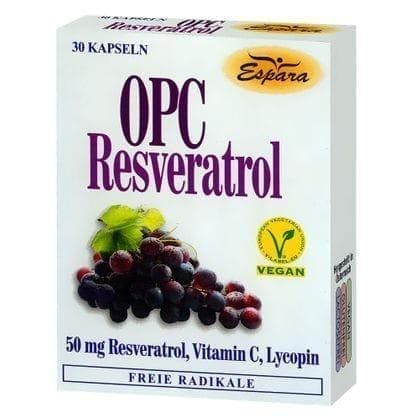 OPC RESVERATROL Capsules, vitamin C, procyanidins, resveratrol, lycopene - UKDorf 