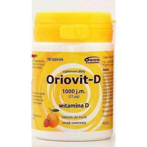 ORIOVIT-D 1000 IU 25 μg x 100 chewable tablets, vitamin d deficiency