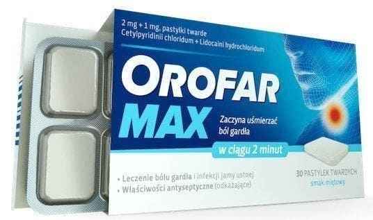 OROFAR MAX, Sore Throat Pain Thrush Aphthae Ulcer Infection Treatment