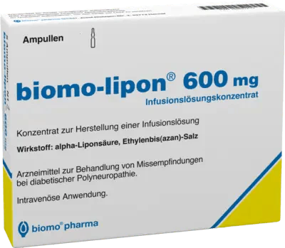 Paraesthesia, diabetes mellitus, Diabetic polyneuropathy, BIOMO-lipon 600 mg ampoules - UKDorf 