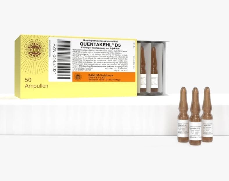 Penicillium, pneumonia, strep throat, meningitis, syphilis, gonorrhea, QUENTAKEHL D 5 ampoules - UKDorf 