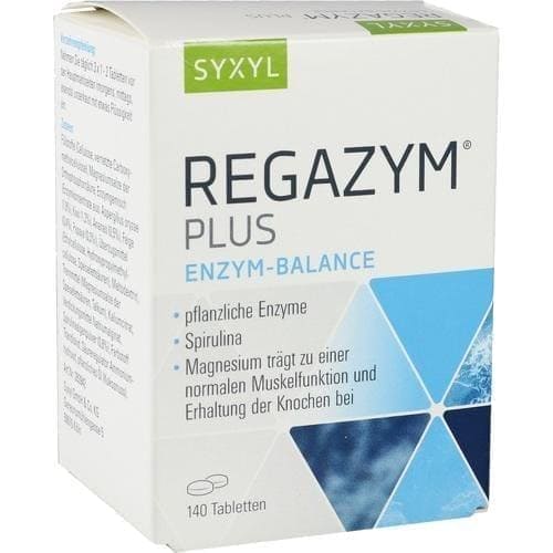 Plant enzymes, spirulina, concentrated green algae, REGAZYM Plus Syxyl Tablets 140 - UKDorf 