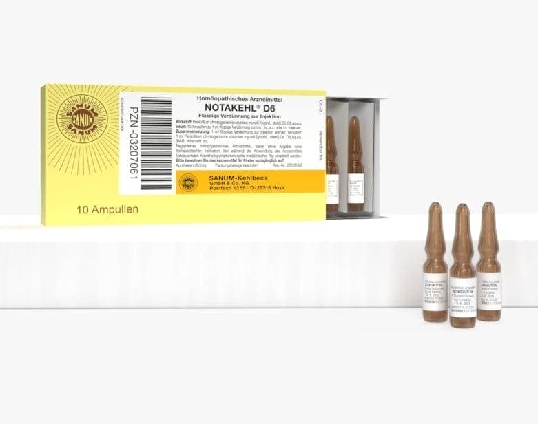 Pneumonia, scarlet fever, Penicillium chrysogenum, rheumatic fever, chorea, NOTAKEHL D 6 ampoules - UKDorf 