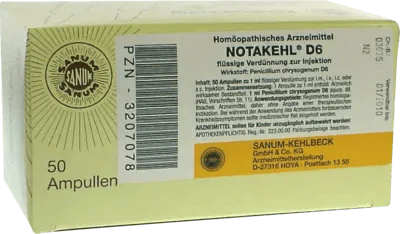Pneumonia, scarlet fever, Penicillium chrysogenum, rheumatic fever, chorea, NOTAKEHL D 6 ampoules - UKDorf 