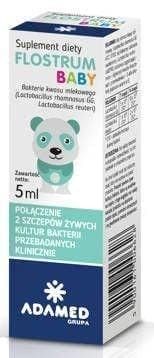 Probiotic dietary supplement Flostrum Baby, baby dropping UK