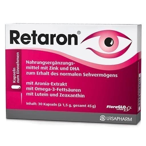 Retaron, DHA, chokeberry capsules, eye vitamins UK