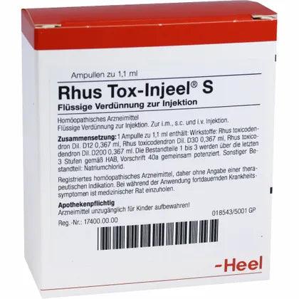Rheumatism, neuralgia, conjunctivitis, parotitis, mastitis, whitlow, RHUS TOX Injeel S - UKDorf 