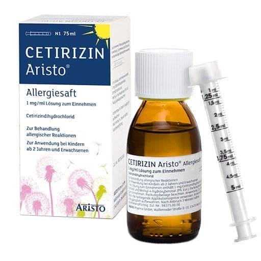 Seasonal and perennial allergic rhinitis, CETIRIZIN Aristo allergy juice - UKDorf 
